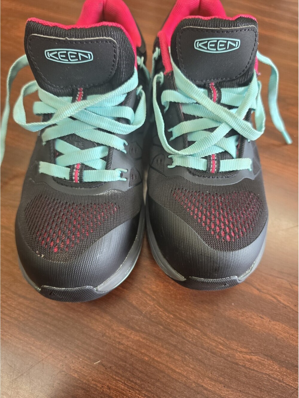 Keen Utility KonnectFit Work Shoes Womens 8.5 Black Aqua Pink Safety Sneaker